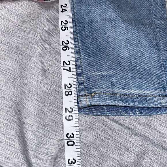 Free Assembly Light Blue Denim High Rise Distress Knee Skinny Jeans Size 4 - Picture 11 of 11